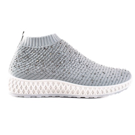 Goodin Sneakers Slip-on Con Cristalli grigio