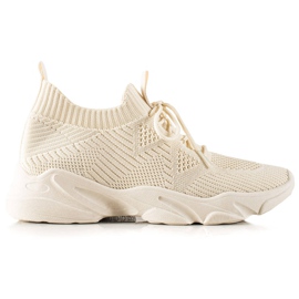 TRENDI Scarpe sportive in tessuto beige
