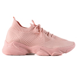 TRENDI Scarpe sportive in tessuto rosa