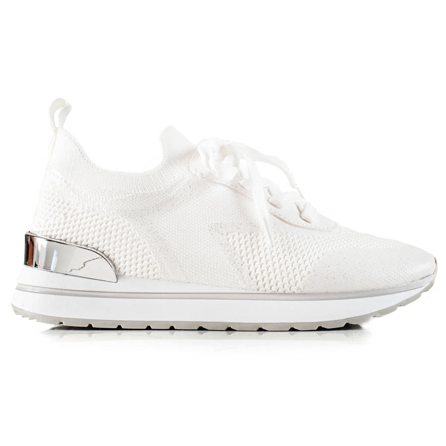 Scarpe sportive bianche con glitter bianco