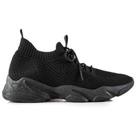 TRENDI Scarpe sportive in tessuto nero