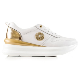 Filippo Sneakers in pelle alla moda bianco d'oro