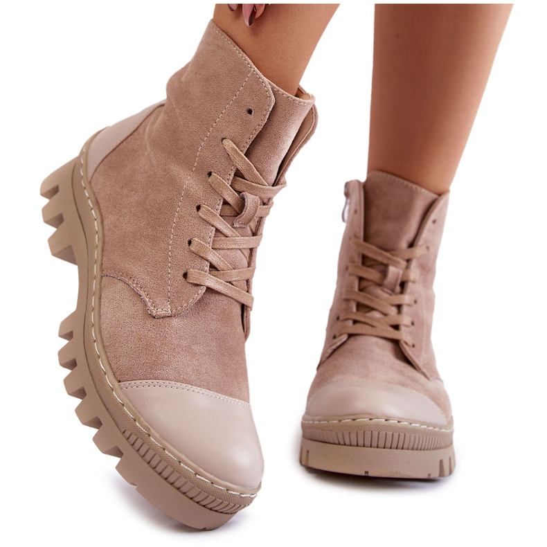 S.Barski Stivali da donna in camoscio Beige Margot