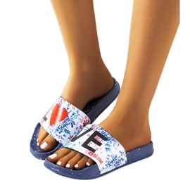 Ciabatte blu navy Love Big Star DD274A257 bianca multicolore