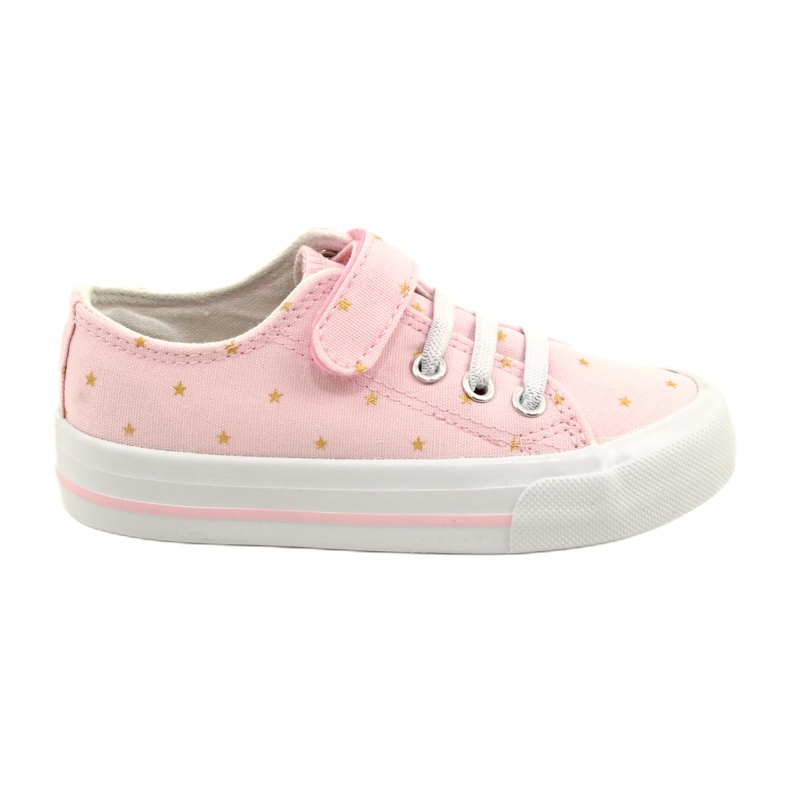 Sneakers Con Velcro Argento Atletico Stelle WY21383 Rosa d'oro