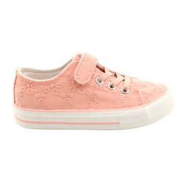 Sneakers in pizzo con velcro Atletico WY21452 Rosa