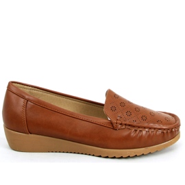 Mocassini da donna traforati Cukki Camel marrone