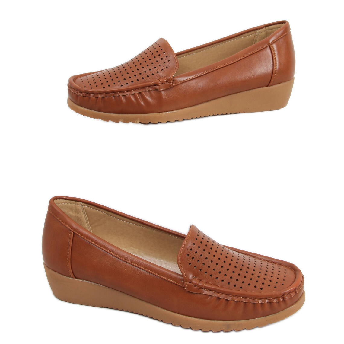 Mocassini traforati da Ilin Camel donna marrone