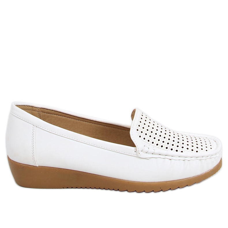 Mocassini traforati da donna Ilin White bianca
