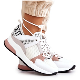 Vinceza Scarpe Sportive Sneakers Su Zeppa Bianca Lorey