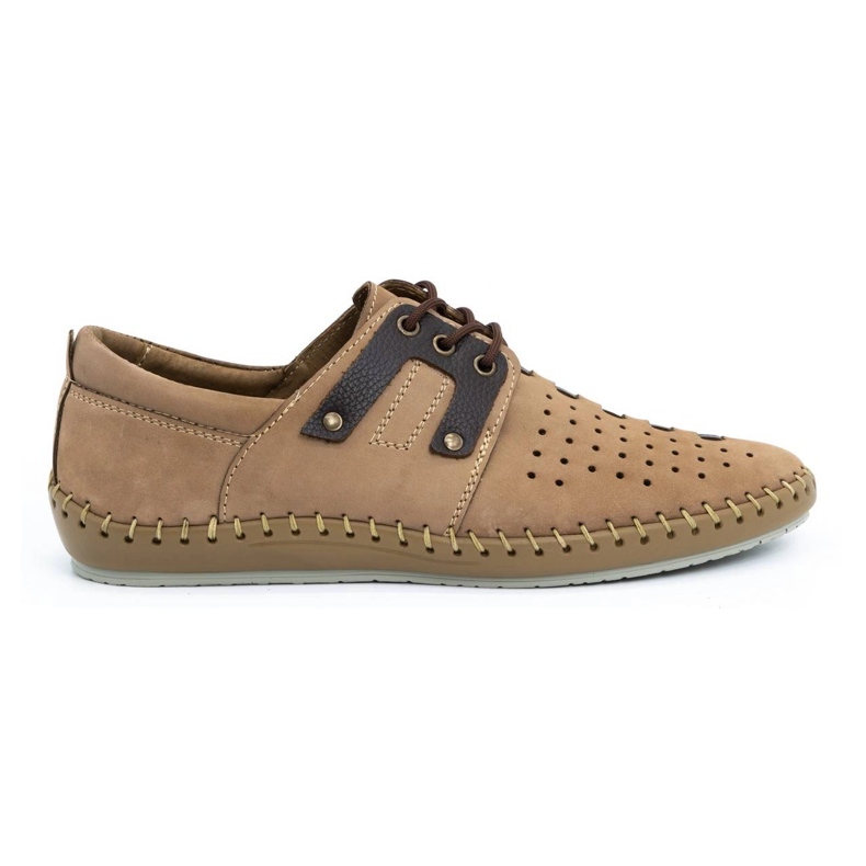 Olivier Scarpe estive da uomo in pelle 882LMA beige