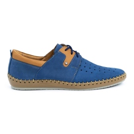 Olivier Scarpe estive da uomo in pelle 744LMA blu