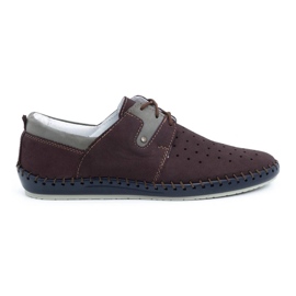 Olivier Scarpe estive da uomo in pelle 744LMA bordeaux multicolore