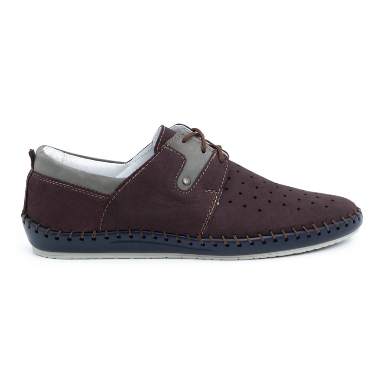 Olivier Scarpe estive da uomo in pelle 744LMA bordeaux multicolore
