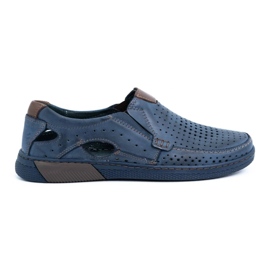 Olivier Scarpe da uomo mocassini in pelle 937MP blu navy