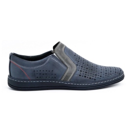 Olivier Scarpe da uomo in pelle per l'estate 713MP blu navy