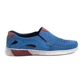 Olivier Scarpe da uomo mocassini in pelle 937MP blu