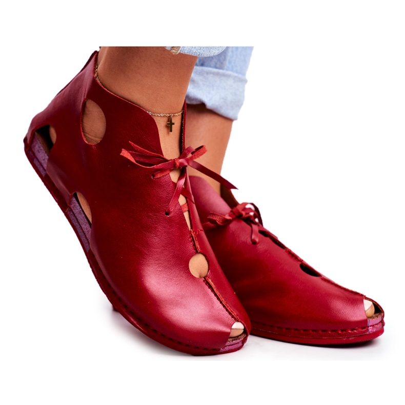 Scarpe brogue da donna Maciejka Rosse 03426-08 rosso