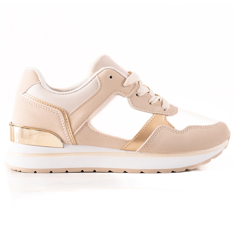 TRENDI Sneakers beige sulla piattaforma
