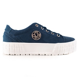 Filippo Sneakers in pelle sulla piattaforma blu
