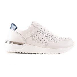 VINCEZA Sneakers in Pelle bianca