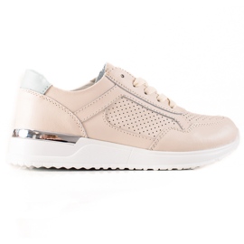 VINCEZA Sneakers in Pelle beige