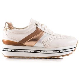 G2G/Good To Great Sneakers Fashion bianche e dorate bianca