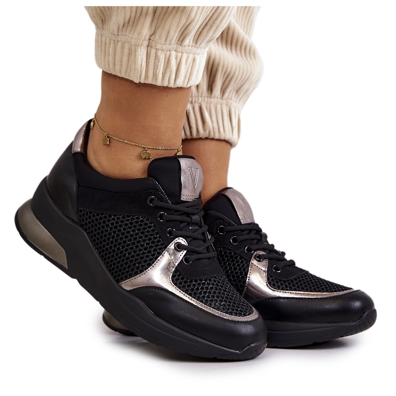Vinceza Scarpe sportive alla moda Sneakers da donna nere Danielle nero