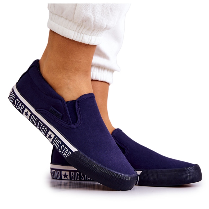 Sneakers da donna Slip-on Big Star HH274011 Blu navy