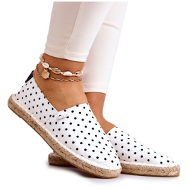 Espadrillas Da Donna Con Pois Big Star JJ274870 Bianche bianco