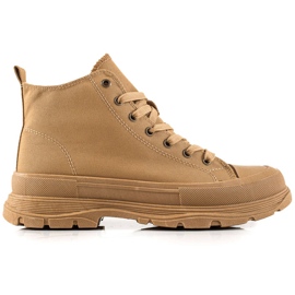 Forever Folie Sneakers Camel Sulla Piattaforma marrone