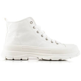 TRENDI Comode scarpe da ginnastica sulla piattaforma bianco