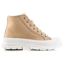Sweet Shoes Sneakers alte in pelle scamosciata beige marrone