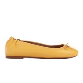 Marco Shoes Ballerine in pelle fiore delicato giallo