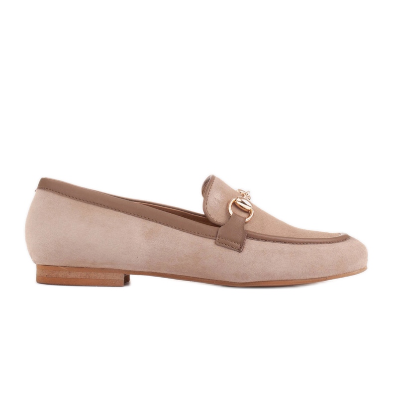 Marco Shoes Mocassini con ornamento dorato beige