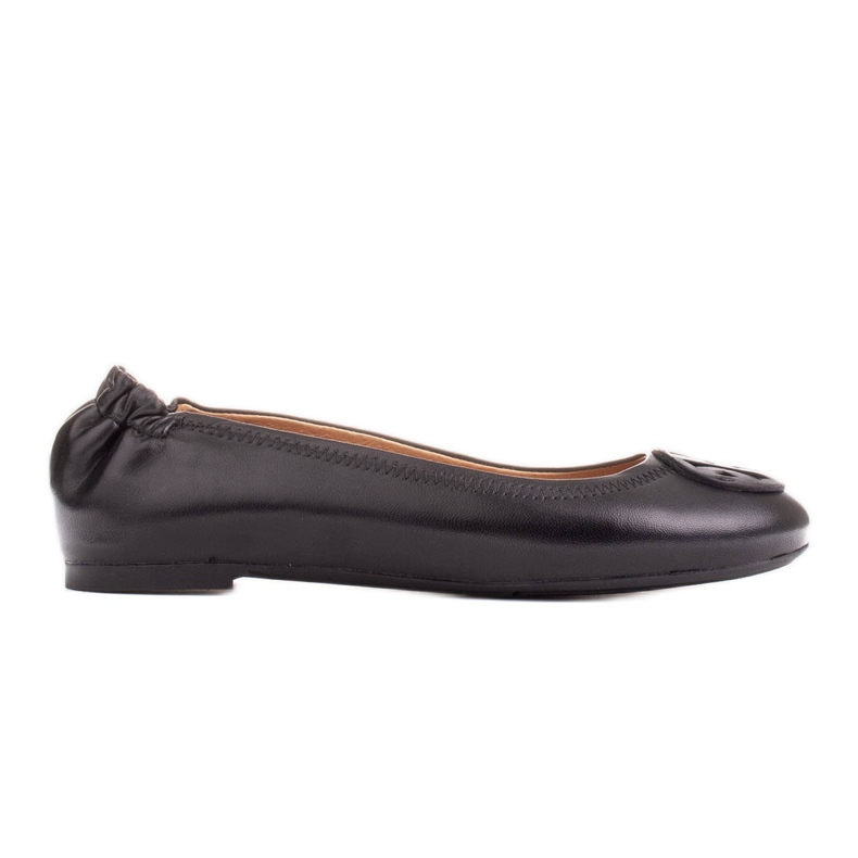 Marco Shoes Ballerine con decoro piatto in pelle nero