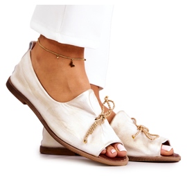 Ballerine da Donna in Pelle Nicole 2660/004 Bianco-Oro