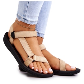 PM1 Sandali sportivi da donna in pelle scamosciata beige Harris