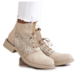 Lemar Stivaletti da donna in pelle scamosciata con motivo serpente Sonroe beige chiaro