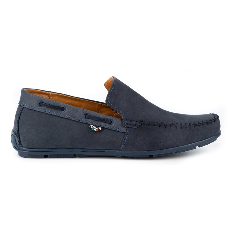 Olivier Mocassini da uomo in pelle 085KNT blu navy