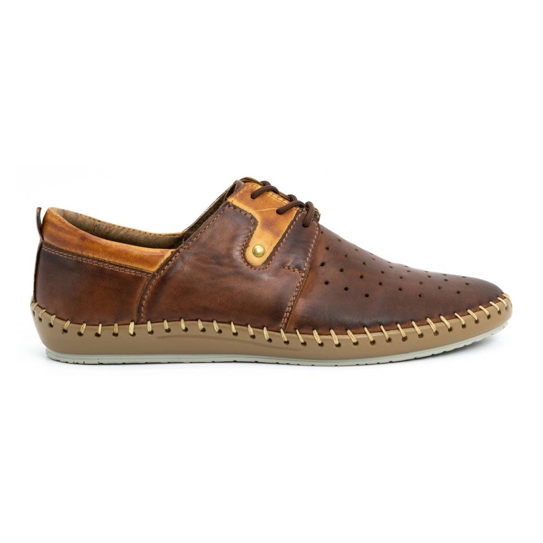 Olivier Scarpe estive da uomo in pelle 744LMA marrone