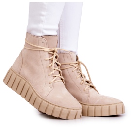 Lewski Shoes Stivali con plateau in camoscio Scarpe Lewski 3177 Beige chiaro
