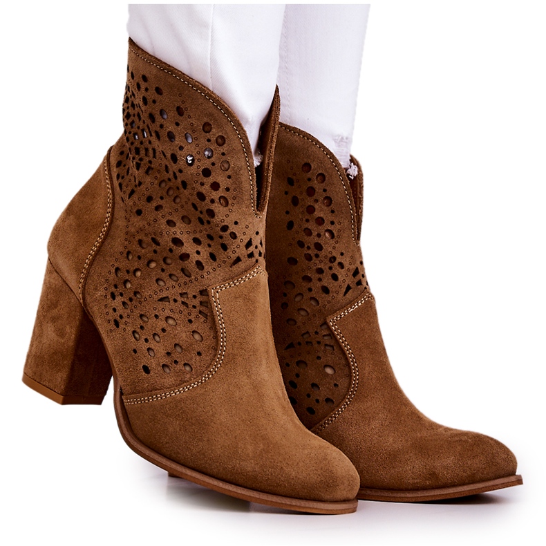 Lewski Shoes Stivali traforati Scarpe Lewski 3166 Camel beige marrone