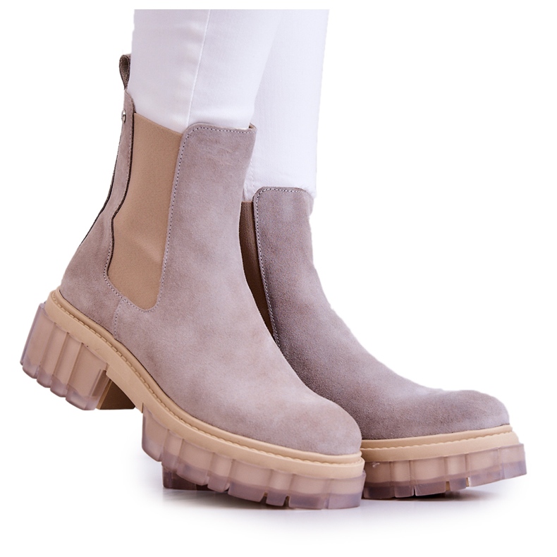 Lemar Stivali da donna in camoscio Kennel grigio chiaro