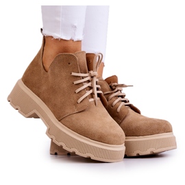Scarpe Sulla massiccia Suola Nicole 2701/060 Beige