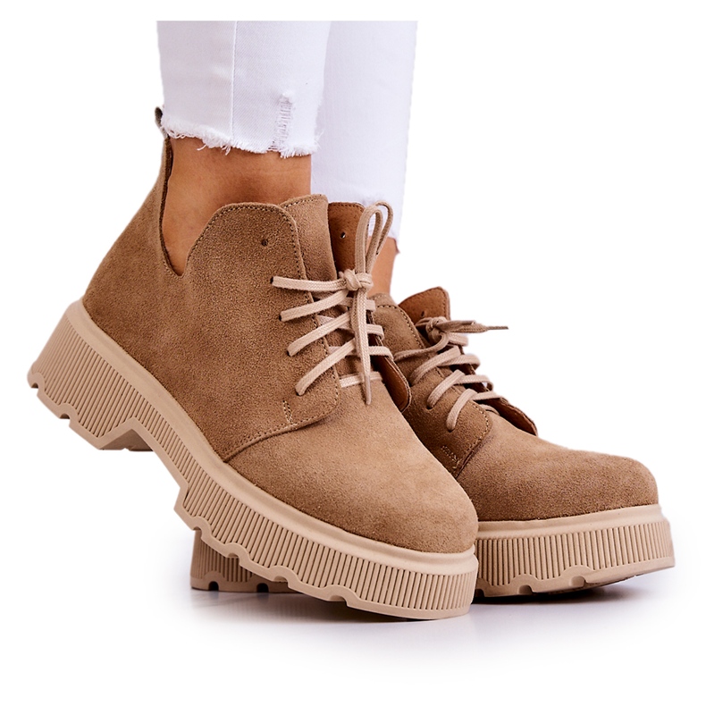 Scarpe Sulla massiccia Suola Nicole 2701/060 Beige