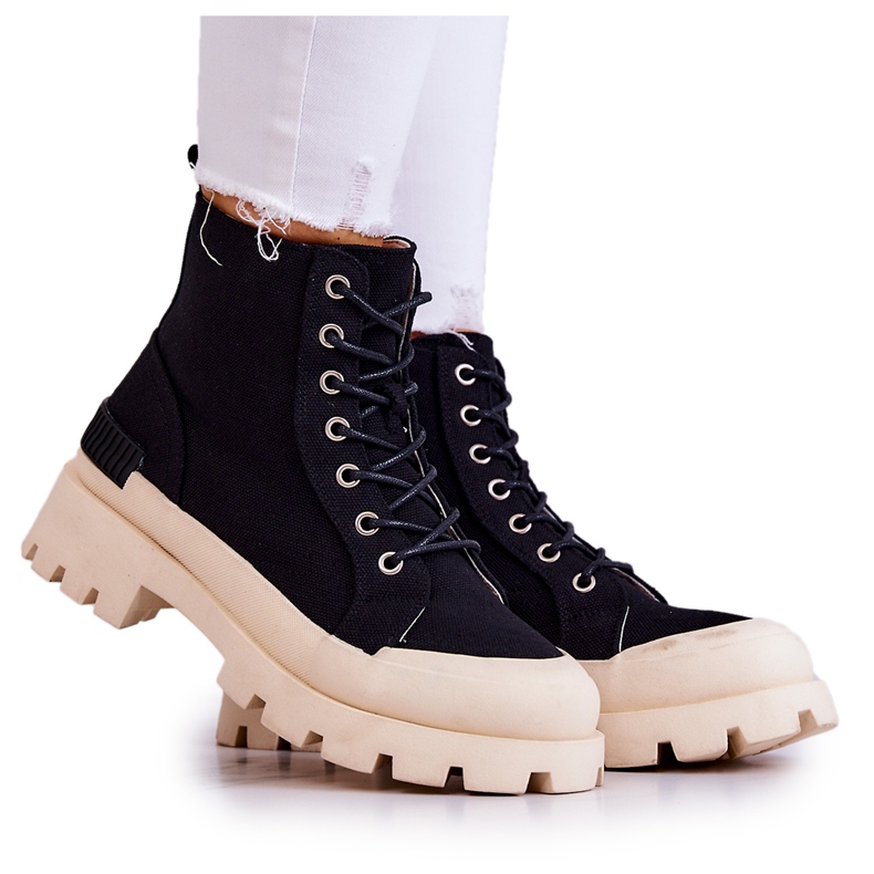 S.Barski Sneakers da donna Stivali Larina neri nero