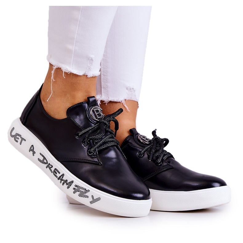 S.Barski Sneakers Da Donna In Pelle Con Decorazione Carrey Nera nero