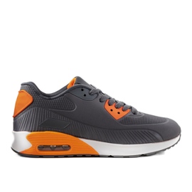 Sneakers grigie con inserti Lenard fluo arancia grigio