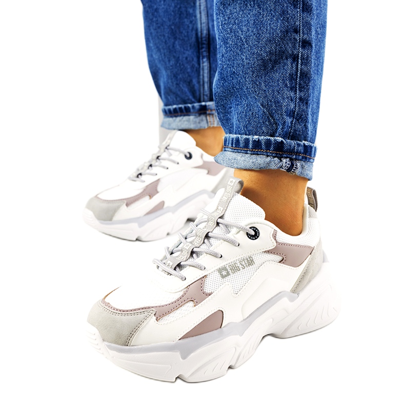Sneakers da donna Big Star HH274255 beige bianca